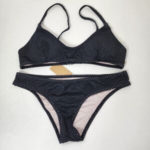 RACHEL RACHEL ROY 2pc Bikini Laser Mesh Black Swim - Medium - New